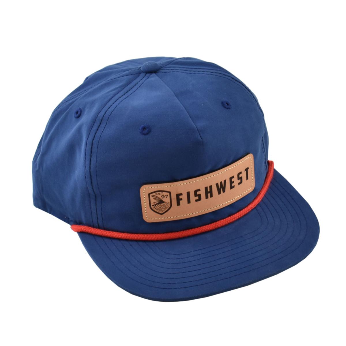 Fishwest Park City Logo Umpqua Hat in Navy with Red Rope